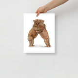 Two Hugging Bears Watercolor Fine Art Poster