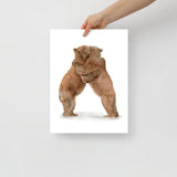 Two Hugging Bears Watercolor Fine Art Poster