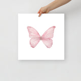 Pink Butterfly Pastel Watercolor Fine Art Poster
