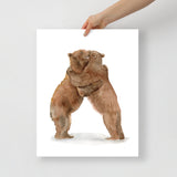 Two Hugging Bears Watercolor Fine Art Poster