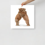 Two Hugging Bears Watercolor Fine Art Poster