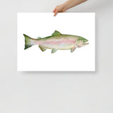 Pink Salmon Fish Watercolor Poster