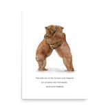 Hugging Bears Watercolor - Bear and Forbear Fine Art Poster - Unframed