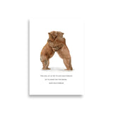 Hugging Bears Watercolor - Bear and Forbear Fine Art Poster - Unframed