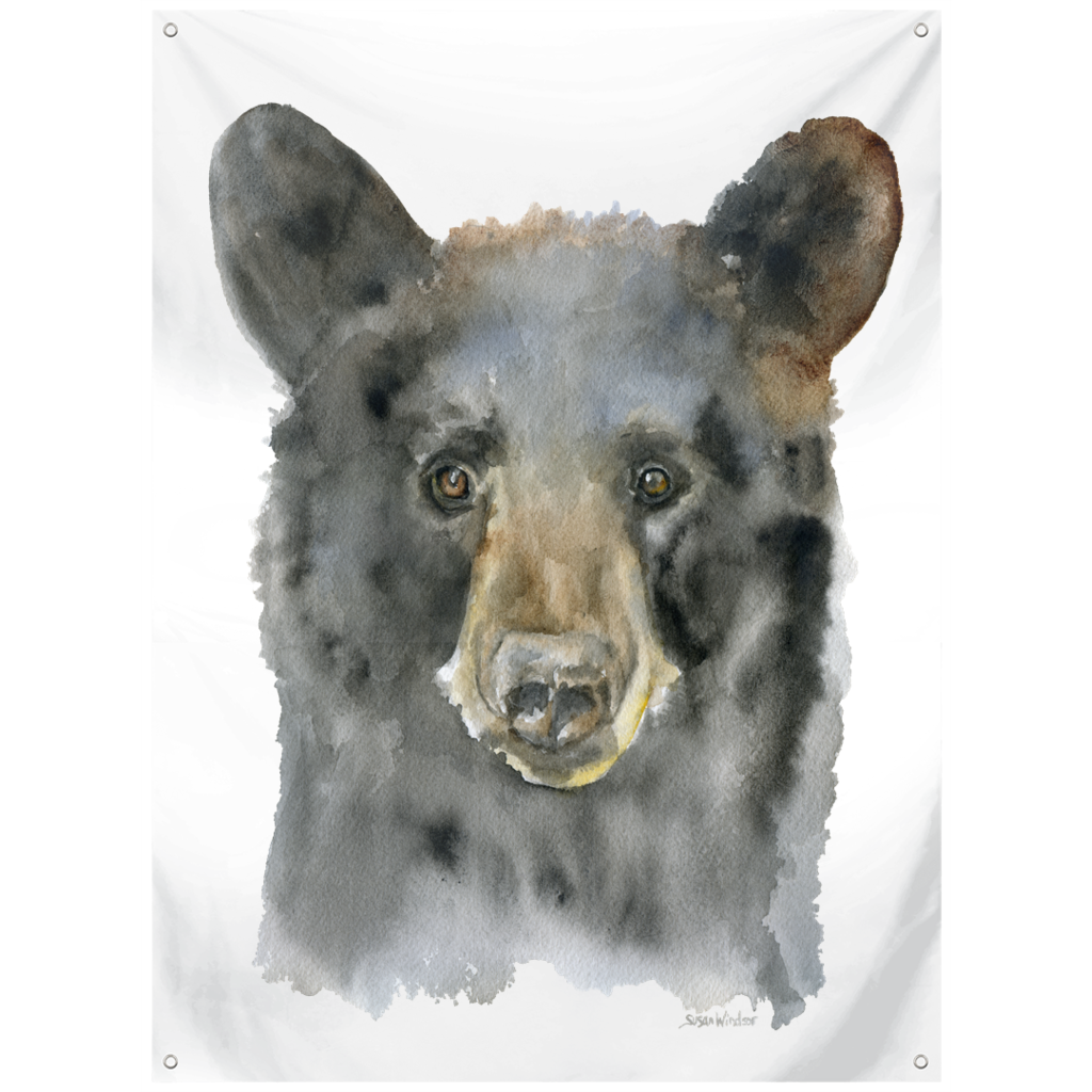 Black Bear Watercolor Tapestry