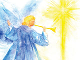 Angel and Star Watercolor Christmas Card Set