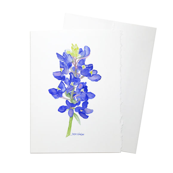 Bluebonnet 2 Watercolor Floral Greeting Card