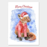 Fox with Hat Christmas Card Set