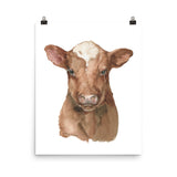 Shorthorn Cow Calf Watercolor Painting
