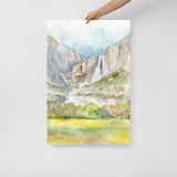 Yosemite Falls Watercolor Fine Art Poster Print