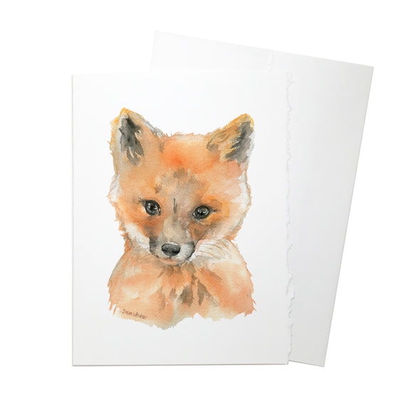 Fox Face Watercolor Greeting Card
