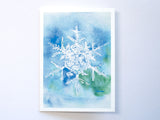 Snowflake Watercolor Painting Christmas Card Set