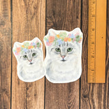 Cat with Floral Crown Sticker