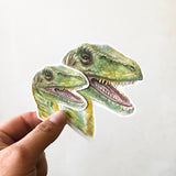 Velociraptor Watercolor Vinyl Sticker