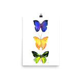 Three Butterflies Watercolor