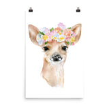Deer Fawn with Flowers Watercolor