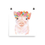 Pig Floral 1 Watercolor