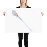 LaCrosse Stick Watercolor