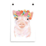 Pig Floral 1 Watercolor