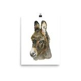 Baby Donkey Watercolor Poster