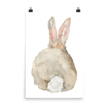 Cottontail Bunny Rabbit - Back - Watercolor Art Print