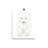 Polar Bear Cub Watercolor Painting