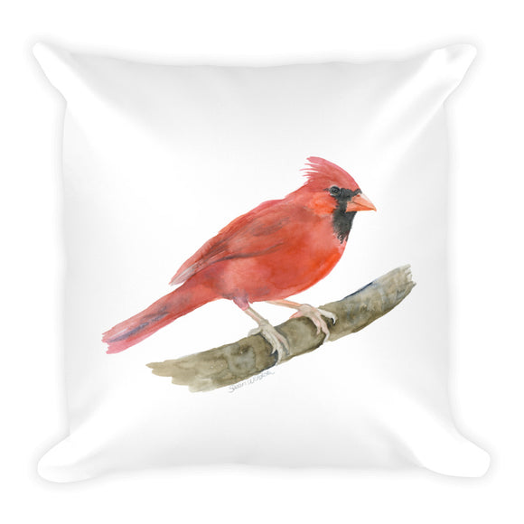 Red Cardinal Watercolor Throw Pillow