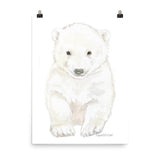 Polar Bear Cub Watercolor Painting