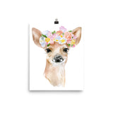 Deer Fawn with Flowers Watercolor