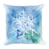 Snowflake Watercolor Throw Pillow
