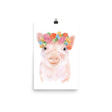 Pig Floral 1 Watercolor