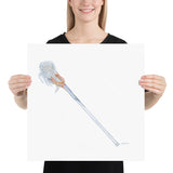 LaCrosse Stick Watercolor