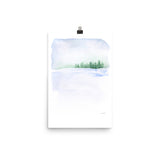 Snowy Winter Landscape Watercolor