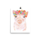 Pig Floral 1 Watercolor