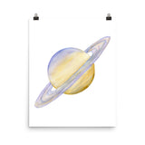Saturn Planet Watercolor Art Print