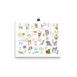 Animal Alphabet Poster Watercolor - Horizontal