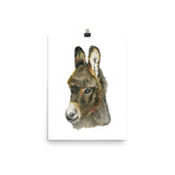 Baby Donkey Watercolor Poster