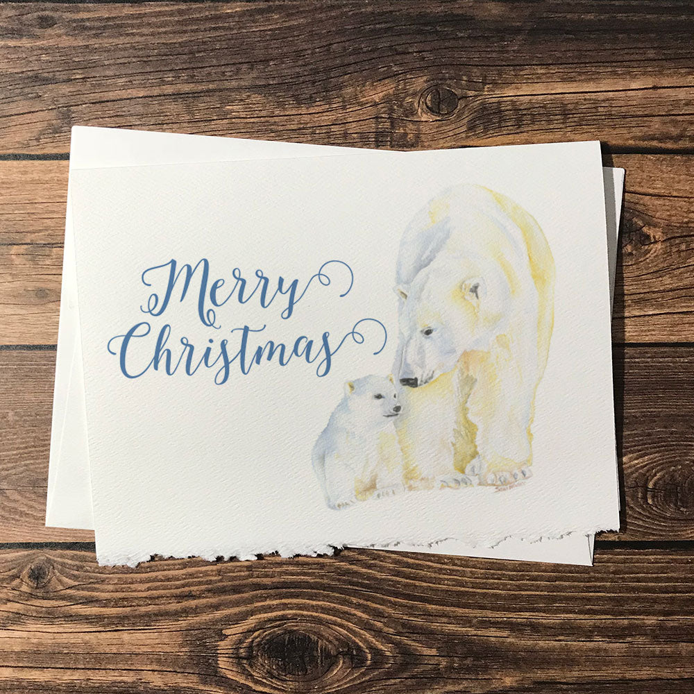 Weihnachtskarte Eisbär – Für Die Großnichte, 210 X 148 Mm, 350g/m² Leinenkarton
