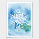Snowflake Watercolor Painting Christmas Card Set