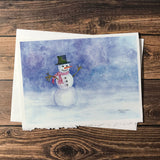 Snowman Watercolor Christmas Cards set of 10