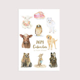 2024 Watercolor Animals Desk Calendar