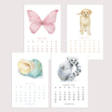 2025 Watercolor Animals Desk Calendar