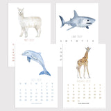 2027 Calendar Animals Around the World Watercolor Desk Calendar