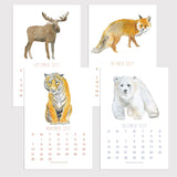 2027 Calendar Animals Around the World Watercolor Desk Calendar