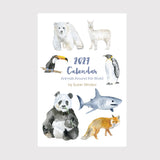 2027 Calendar Animals Around the World Watercolor Desk Calendar