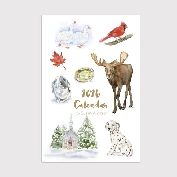 2026 Watercolor Desk Calendar