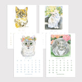 2027 Calendar Cats Watercolor Desk Calendar