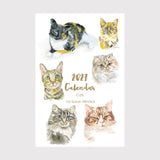 2027 Calendar Cats Watercolor Desk Calendar