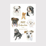 2027 Calendar Dogs Watercolor Desk Calendar
