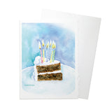 Birthday Cake Watercolor Greeting Card